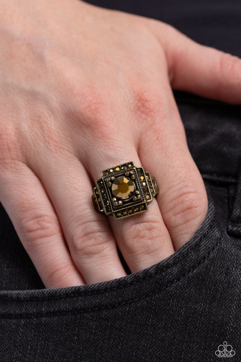 Polished Pantheon Brass Ring Paparazzi