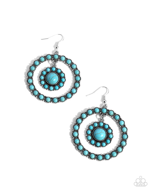 Saguaro Sanctuary Blue Earrings Paparazzi