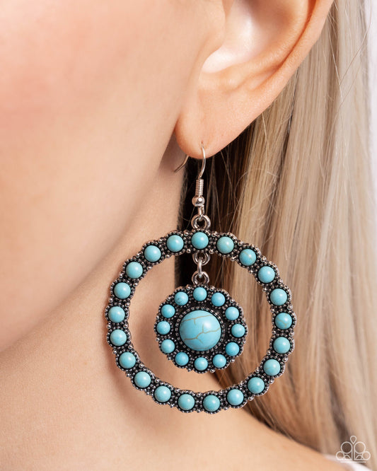 Saguaro Sanctuary Blue Earrings Paparazzi