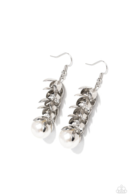 Ocean FROND Property White Earrings