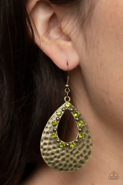 Terraform Twinkle Green Earrings Paparazzi