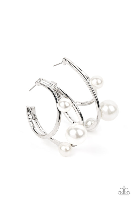 Metro Pier White Hoop Earrings