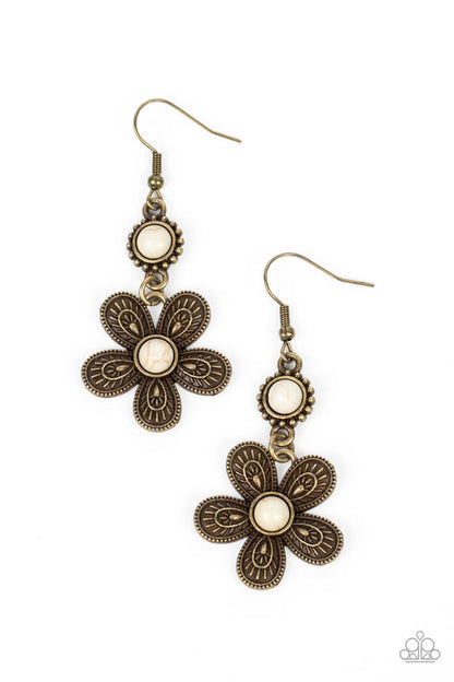 Free-Spirited Flourish Brass Earrings Paparazzi