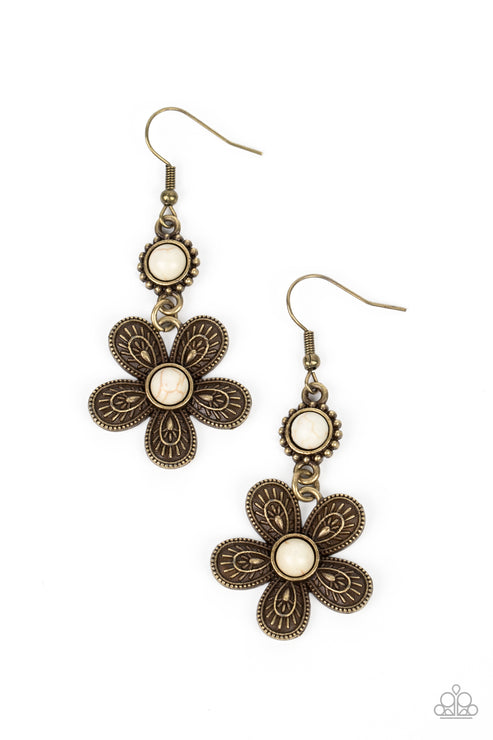 Free-Spirited Flourish Brass Earrings Paparazzi