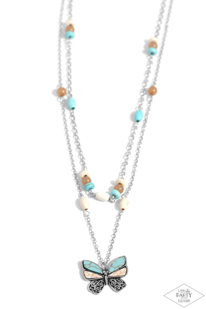 Free-Spirited Flutter Blue Necklace