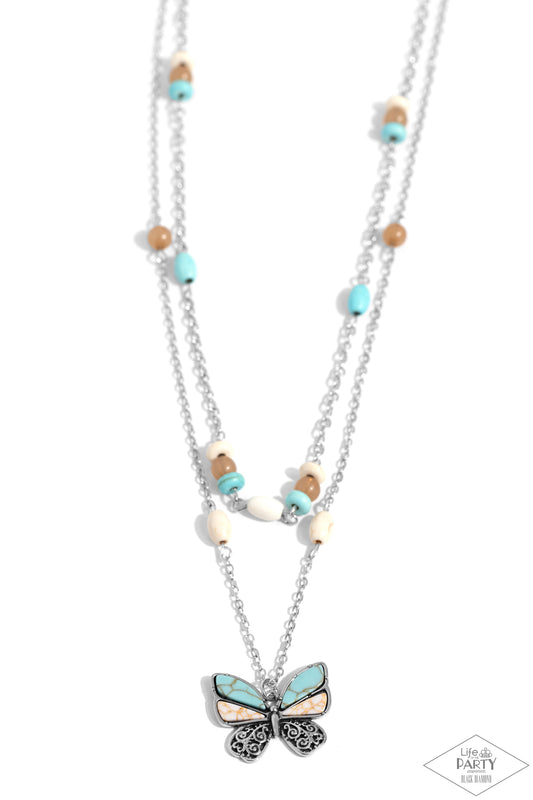 Free-Spirited Flutter Blue Necklace