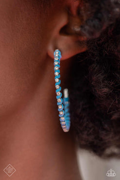 Put a STRING on It Blue Hoop Earrings Paparazzi