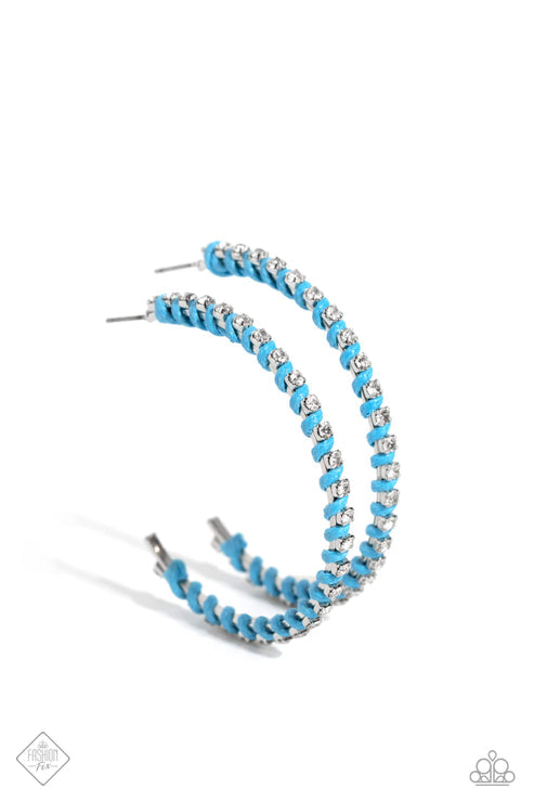 Put a STRING on It Blue Hoop Earrings Paparazzi