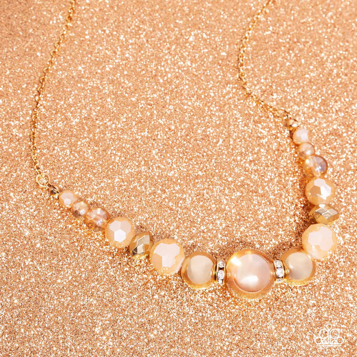 Disco Date Gold Necklace Paparazzi