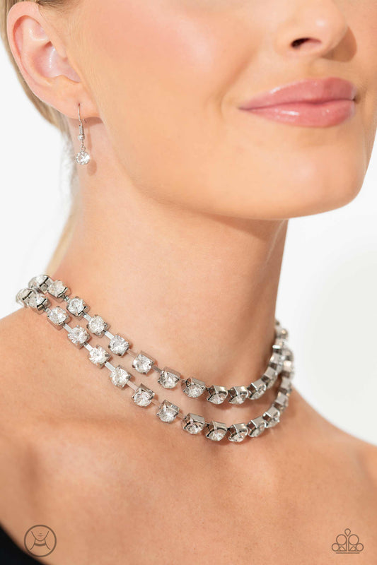Glistening Gallery White Choker Necklace