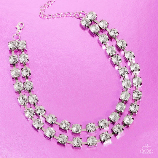 Glistening Gallery White Choker Necklace