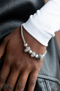 Draped Dedication White Bracelet Paparazzi