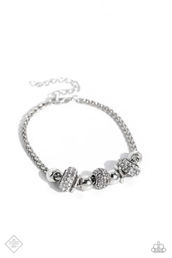 Draped Dedication White Bracelet Paparazzi