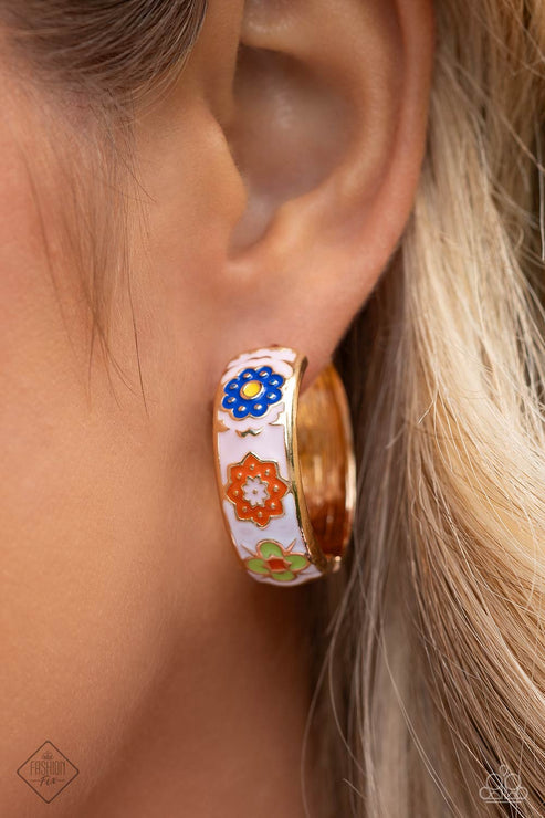 Multicolored Makeover Gold Hoop Earrings