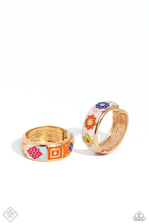 Multicolored Makeover Gold Hoop Earrings
