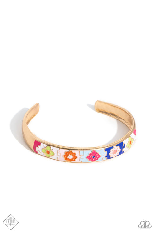 Multicolored Moment Gold Bracelet