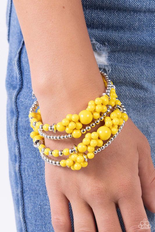 Compelling Clouds Yellow Bracelet