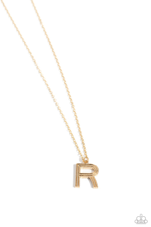 Leave Your Initials Gold * R * Necklace