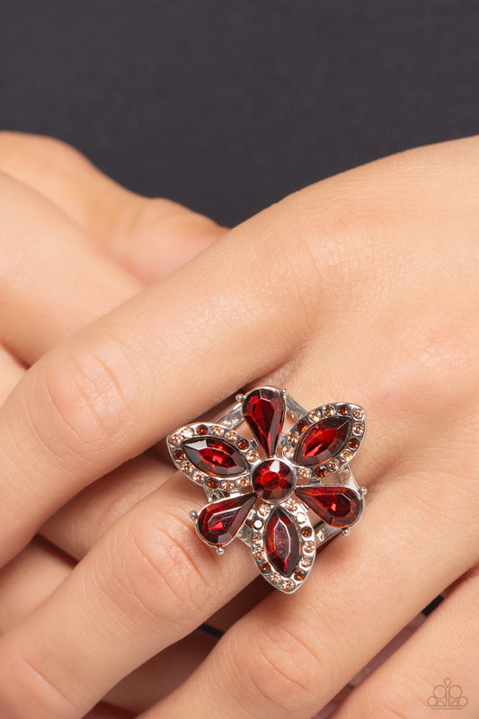 Blazing Blooms Brown Ring Paparazzi