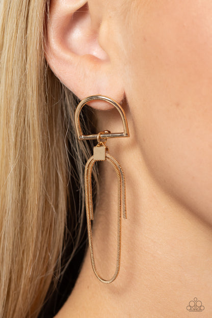 Minimalistic Maven Gold Earrings Paparazzi