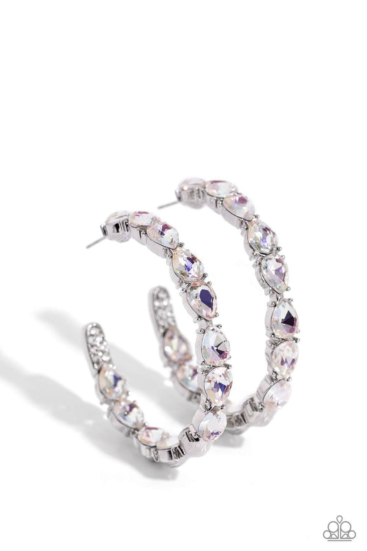 Presidential Pizzazz White Hoop Earrings