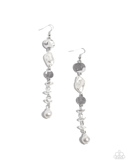 Cosmopolitan Chic White Earrings Paparazzi