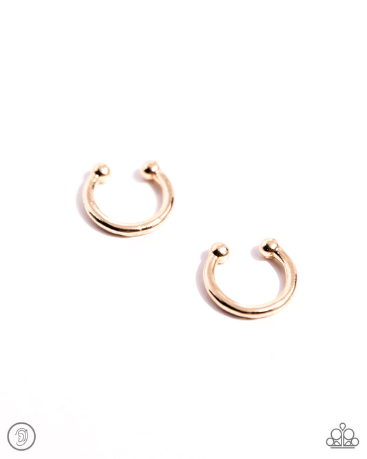 Barbell Beauty Gold Ear Cuff Earrings