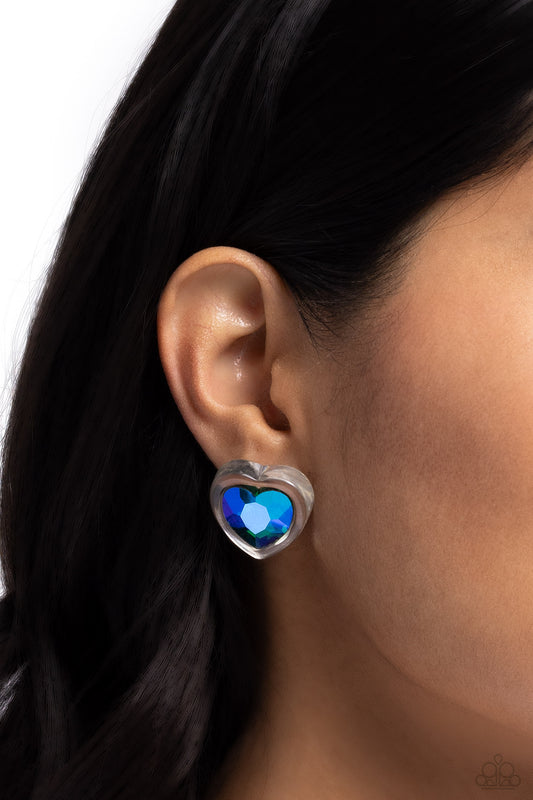 Heart-Pounding Haute Green Post Earrings