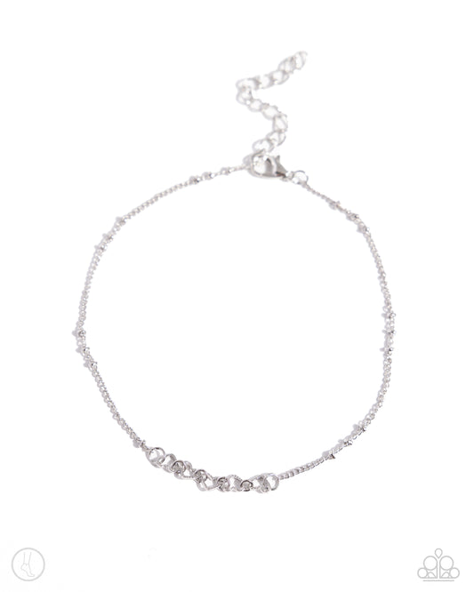 Satellite Shimmer Silver Ankle Bracelet