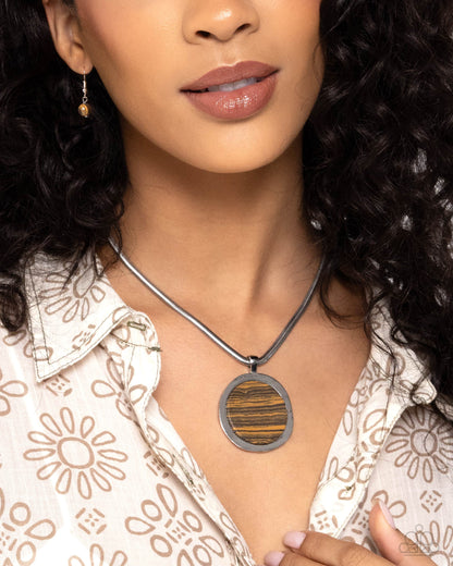 Pendant Puzzle Brown Necklace