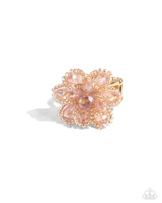 Beaded Boutonniare Gold Ring