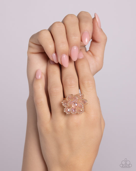 Beaded Boutonniare Gold Ring
