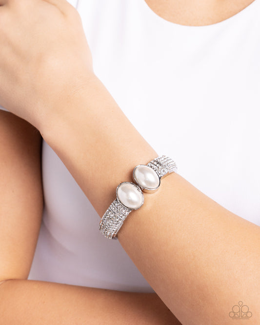 Balanced Brevity White Bracelet Paparazzi