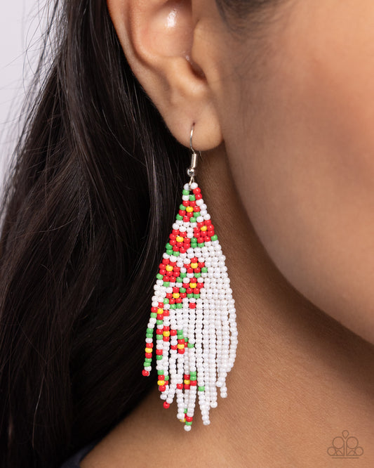 Picturesque Patchwork Red Earrings Paparazzi