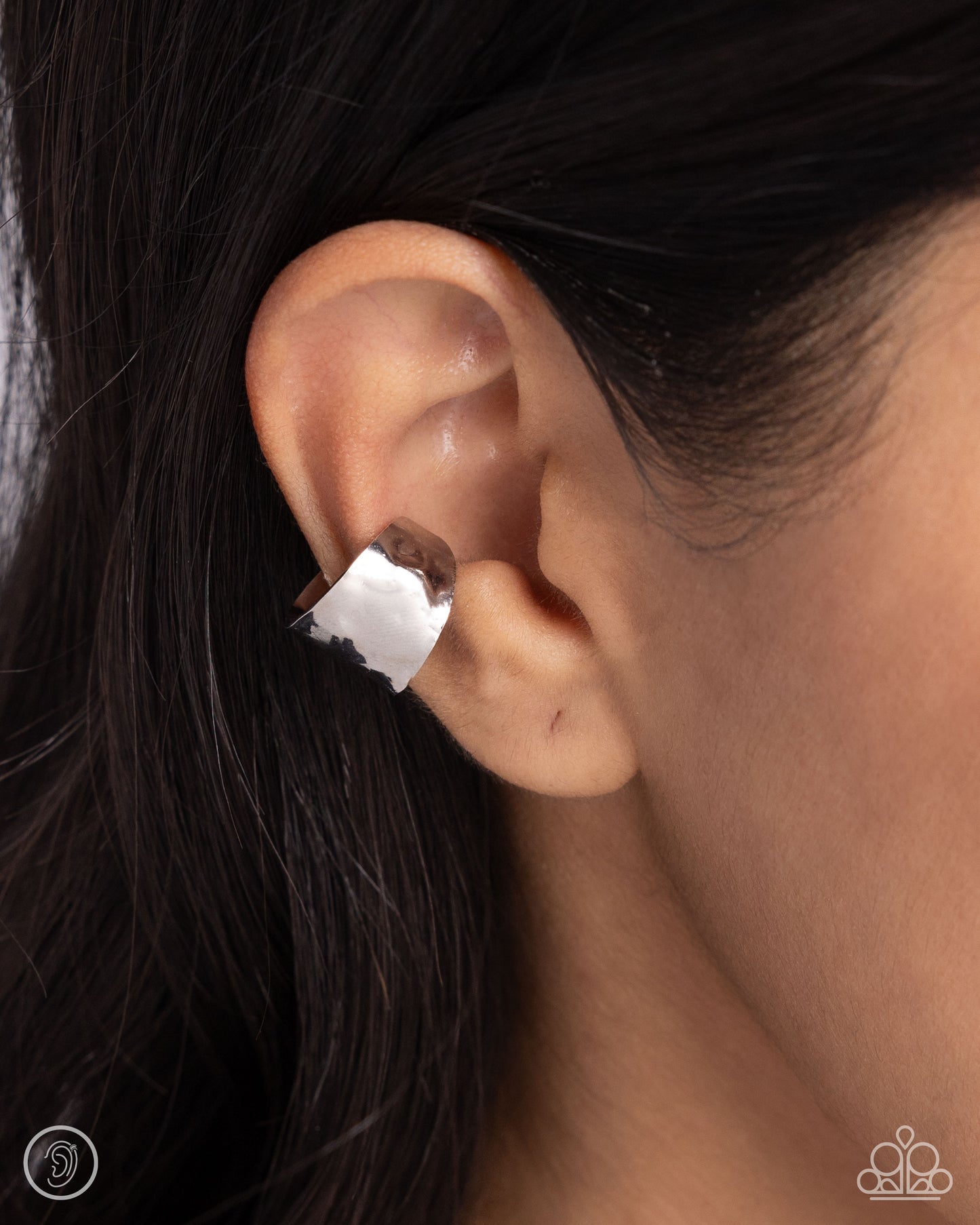 Warped Wonder Silver Ear Cuff Earrings