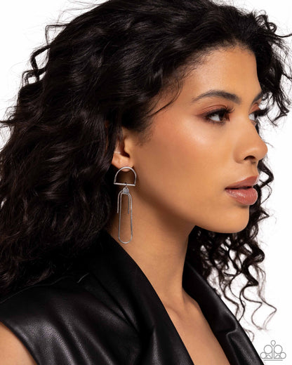 Minimalistic Maven Silver Earrings Paparazzi