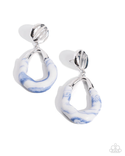 High-Sheen Swirls Blue Earrings