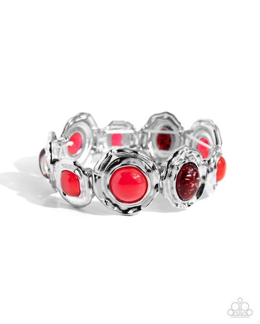 Hammered High Red Bracelet