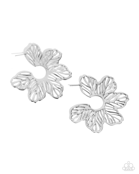 Floral Fame Silver Hoop Earrings