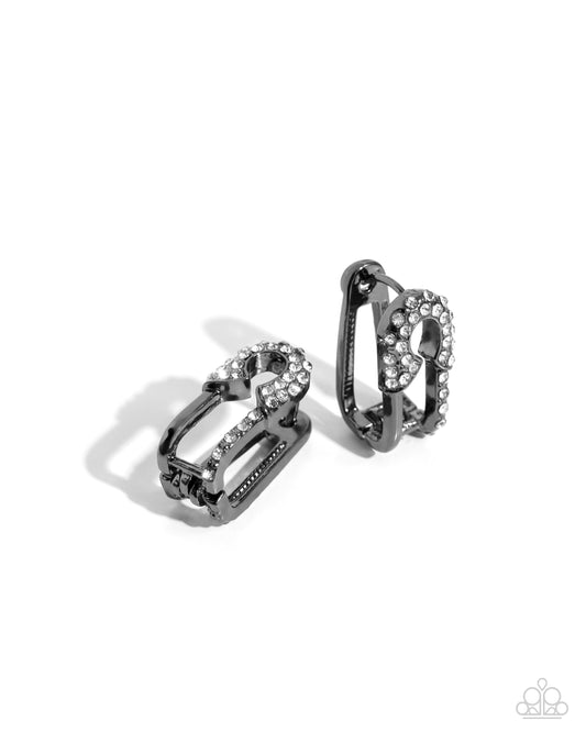 Safety Pin Secret Black Earrings