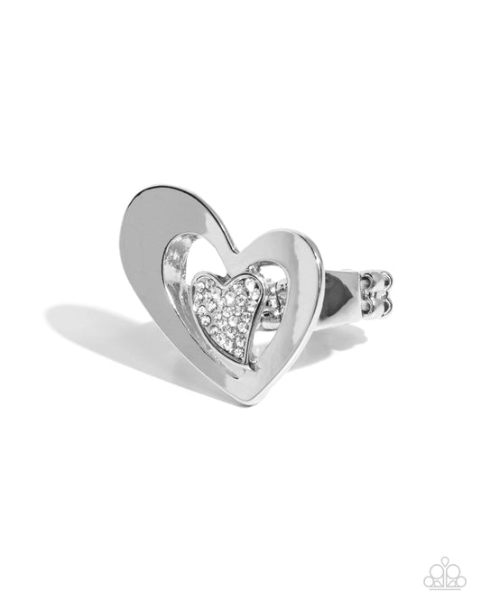 Abstract Amor White Ring