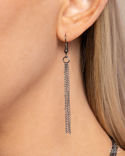 Tassel Thrill Black Necklace Paparazzi