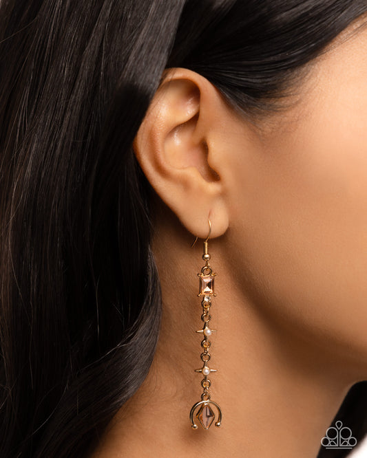 Trendy Trimming Gold Earrings Paparazzi
