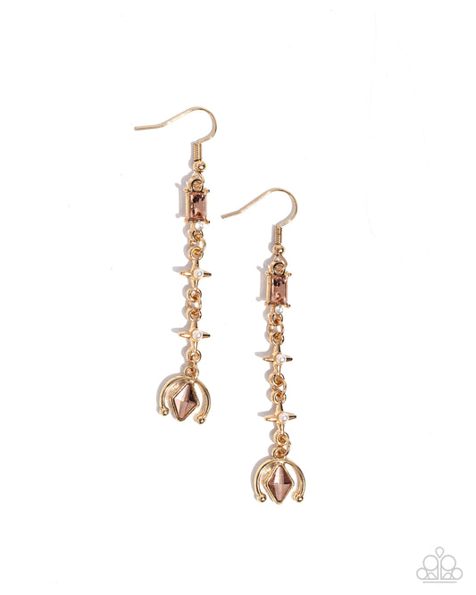 Trendy Trimming Gold Earrings Paparazzi