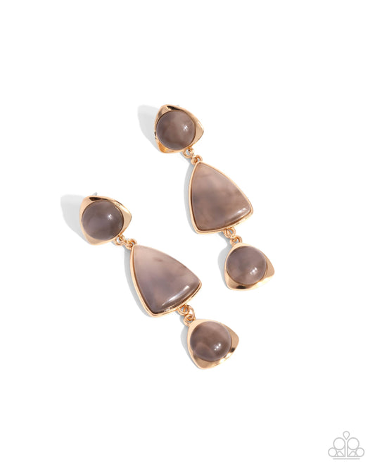 Foreign Exchange Brown Post Earrings Paparazzi