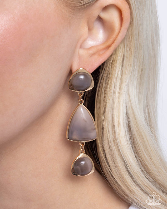 Foreign Exchange Brown Post Earrings Paparazzi