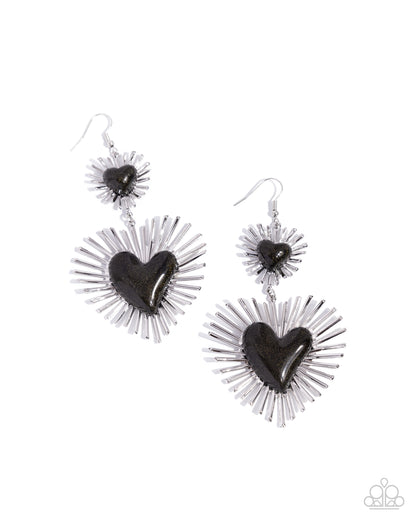 Sunburst Sweethearts Black Earrings