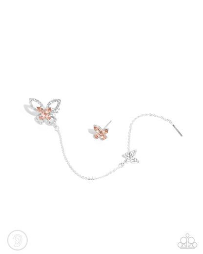 Threaded Travel Orange Ear Cuff Earrings