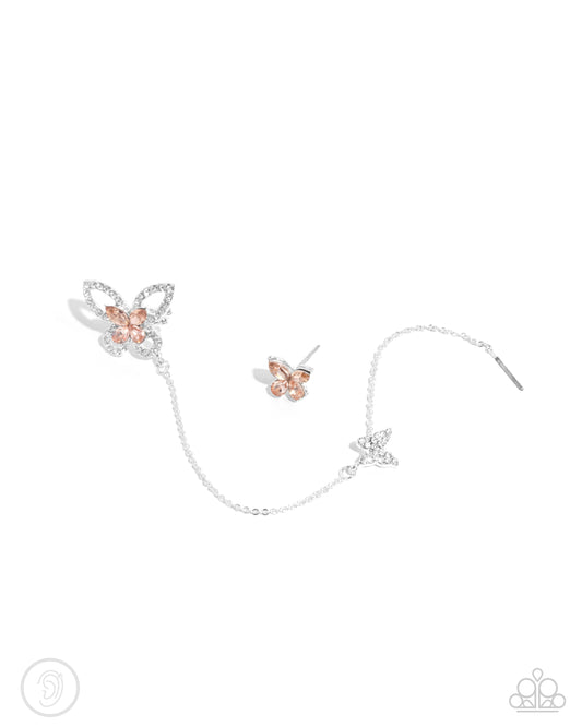 Threaded Travel Orange Ear Cuff Earrings Paparazzi