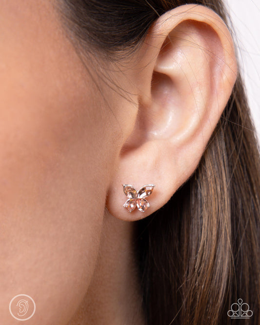 Threaded Travel Orange Ear Cuff Earrings Paparazzi